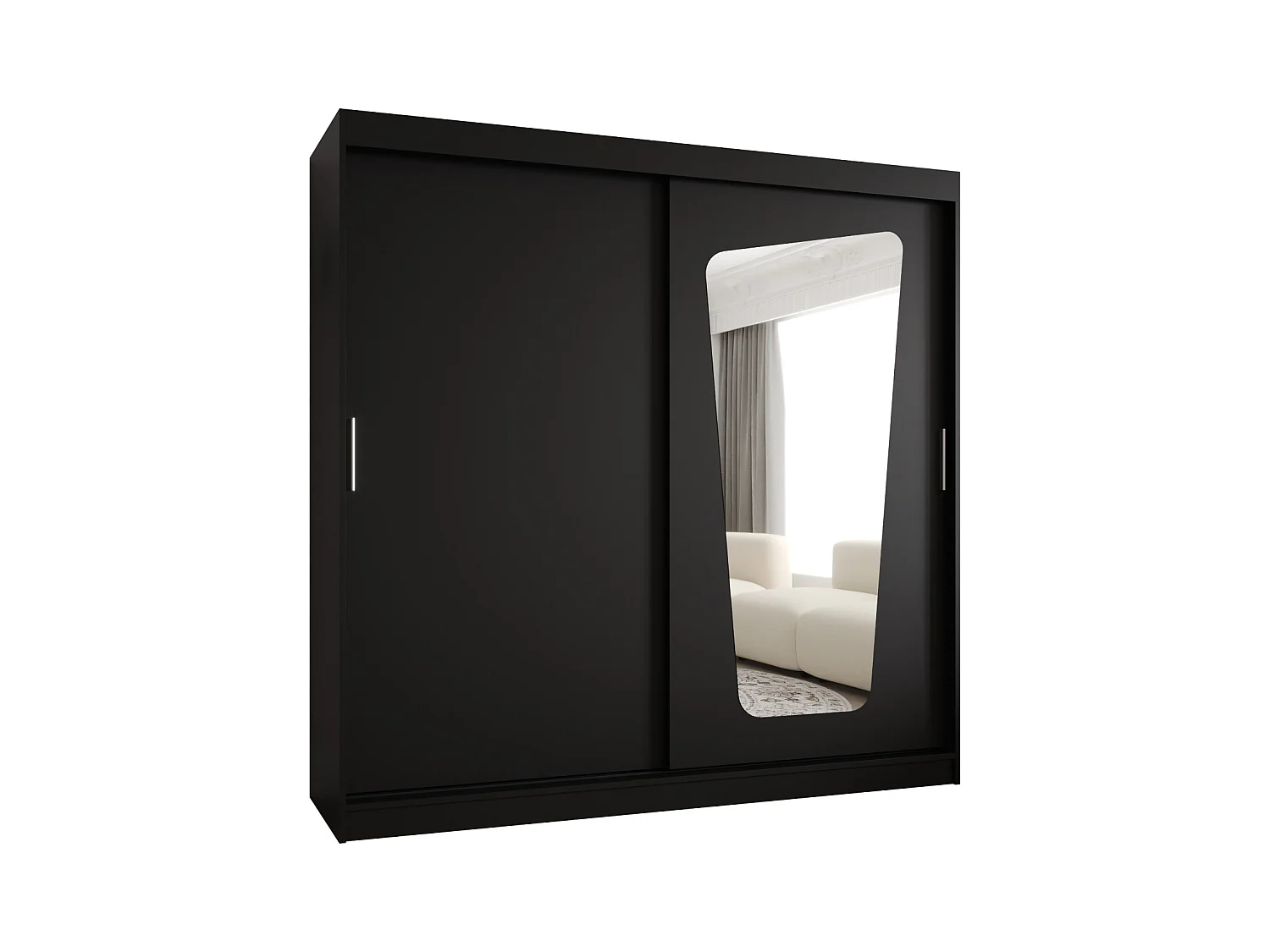 Armoire Moka À Portes Coulissantes 200/200/62 2 portes (Noir)