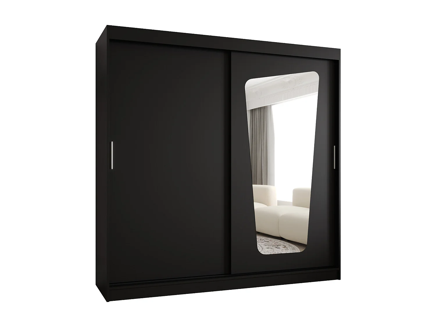 Armoire Moka À Portes Coulissantes 200/200/62 2 portes (Noir)