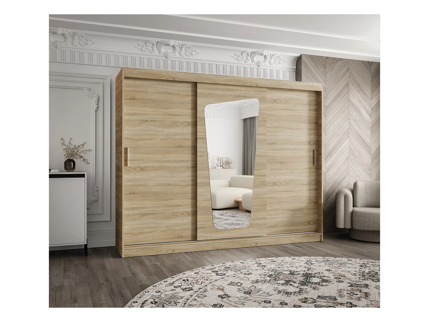 Armoire Moka À Portes Coulissantes 200/250/62 3 portes (Sonoma)