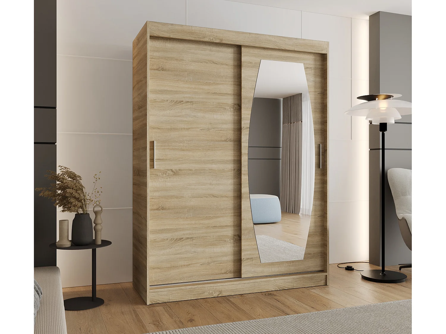 SCHWEBETÜRENSCHRANK ROSSA 200/150/62 2-Türig (Sonoma)