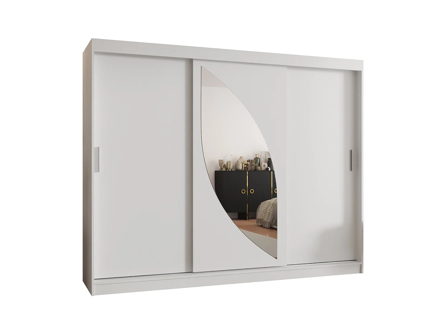 SCHWEBETÜRENSCHRANK MILO 200/250/62 3-Türig (Weiß)