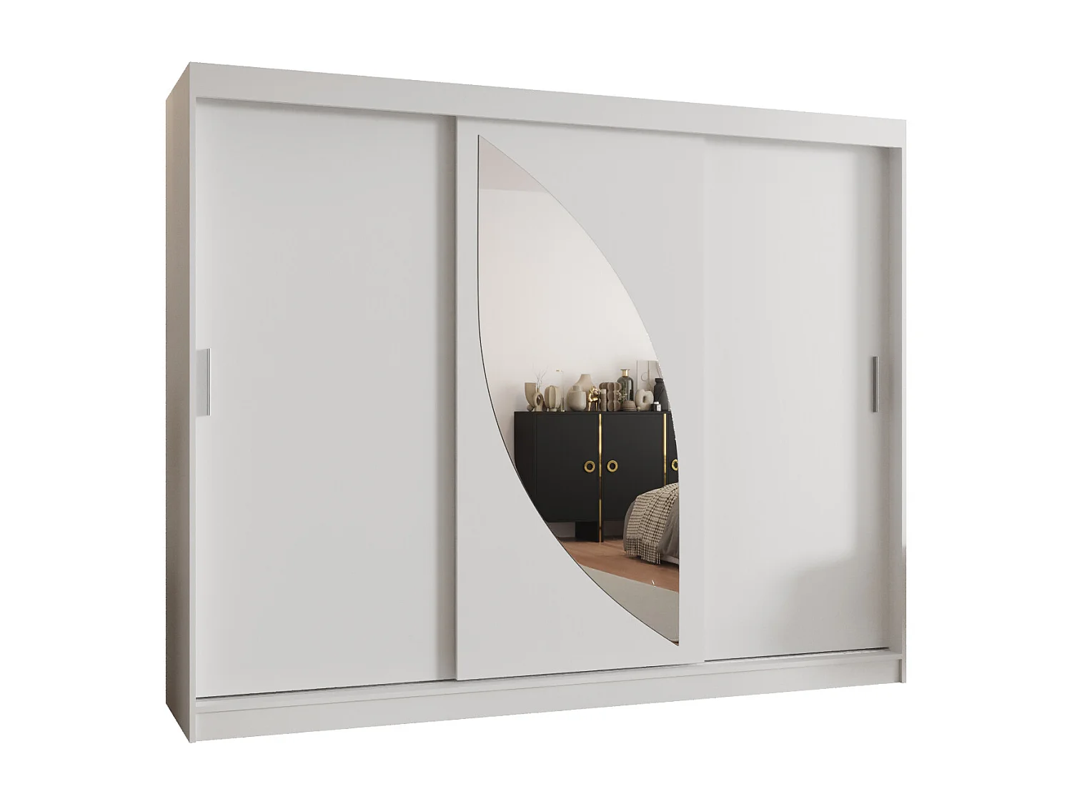 Armario MILO de puertas correderas 200/250/62 3 puertas (blanco)