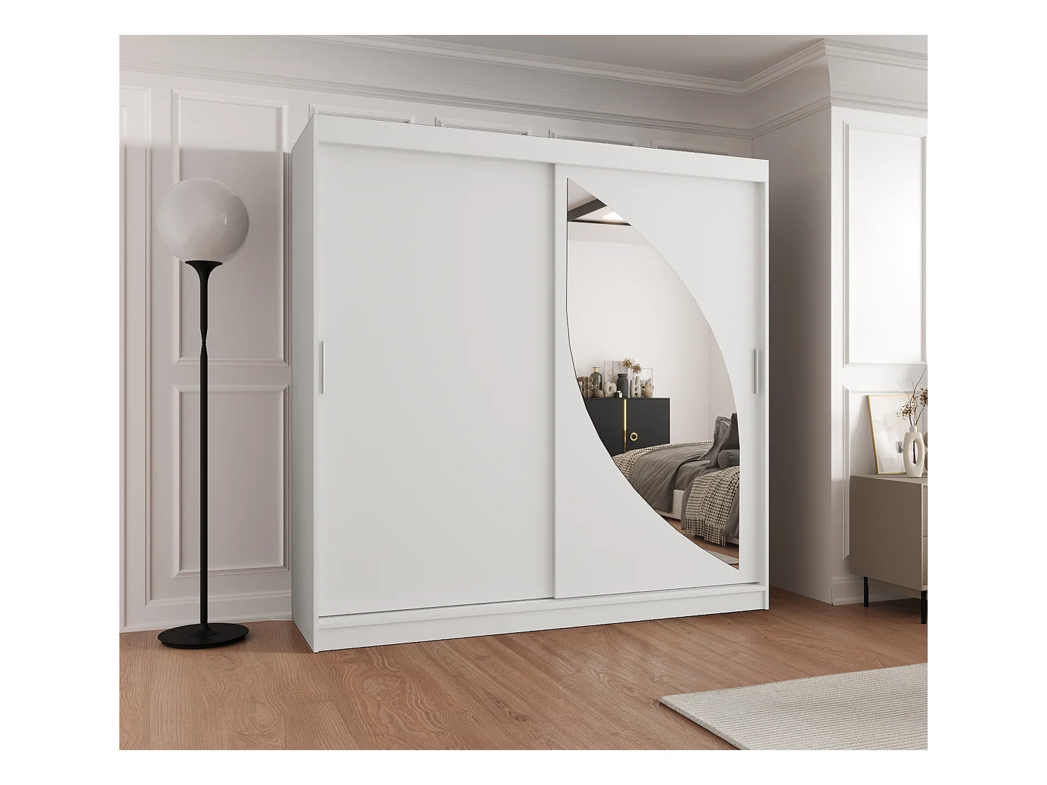 Armoire Milo À Portes Coulissantes 200/200/62 2 portes (Blanc)