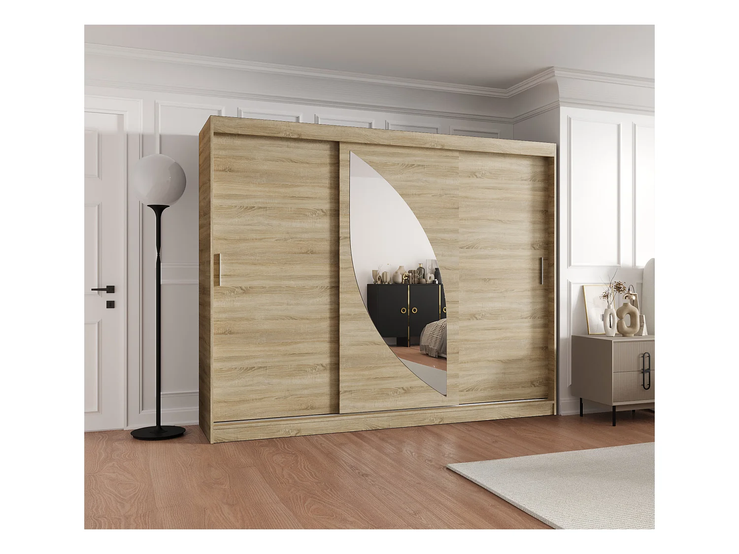 Armoire Milo À Portes Coulissantes 200/250/62 3 portes (Sonoma)