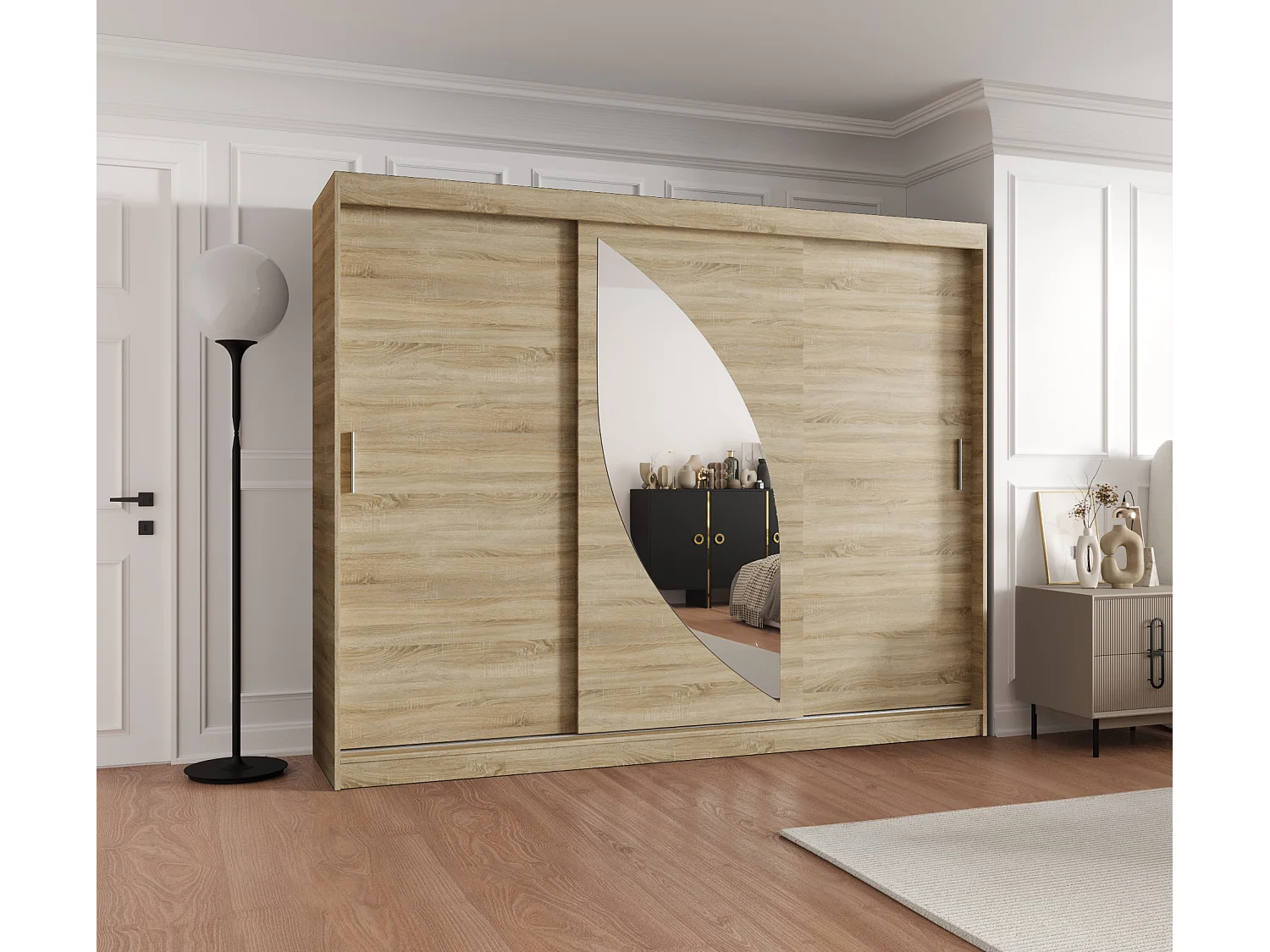 MILO kledingkast met schuifdeuren 200/250/62 3 deuren (sonoma)