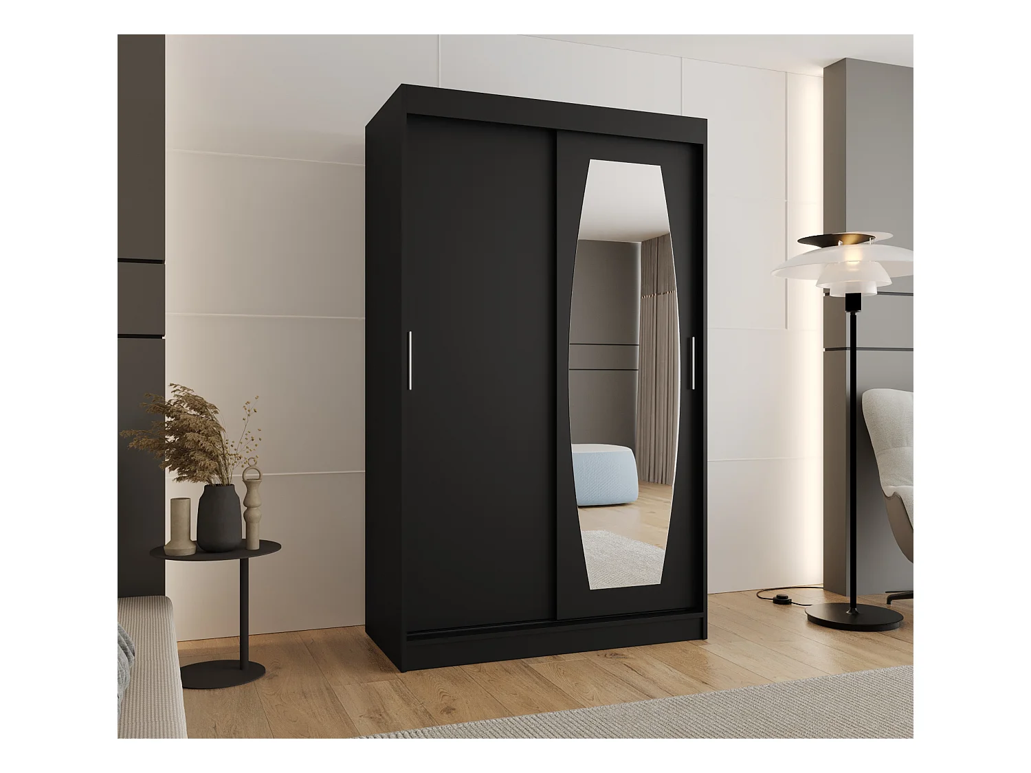 Armoire Rossa À Portes Coulissantes 200/120/62 2 portes (Noir)