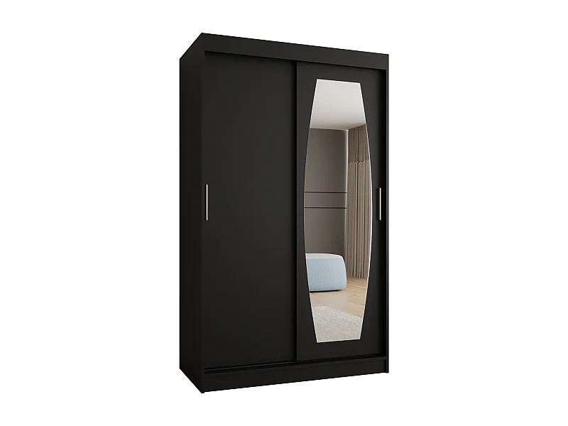 ROSSA kledingkast met schuifdeuren 200/120/62 2 deuren (zwart)