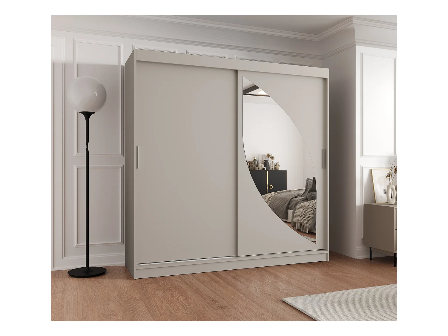 SCHWEBETÜRENSCHRANK MILO 200/200/62 2-Türig (Kaschmir)