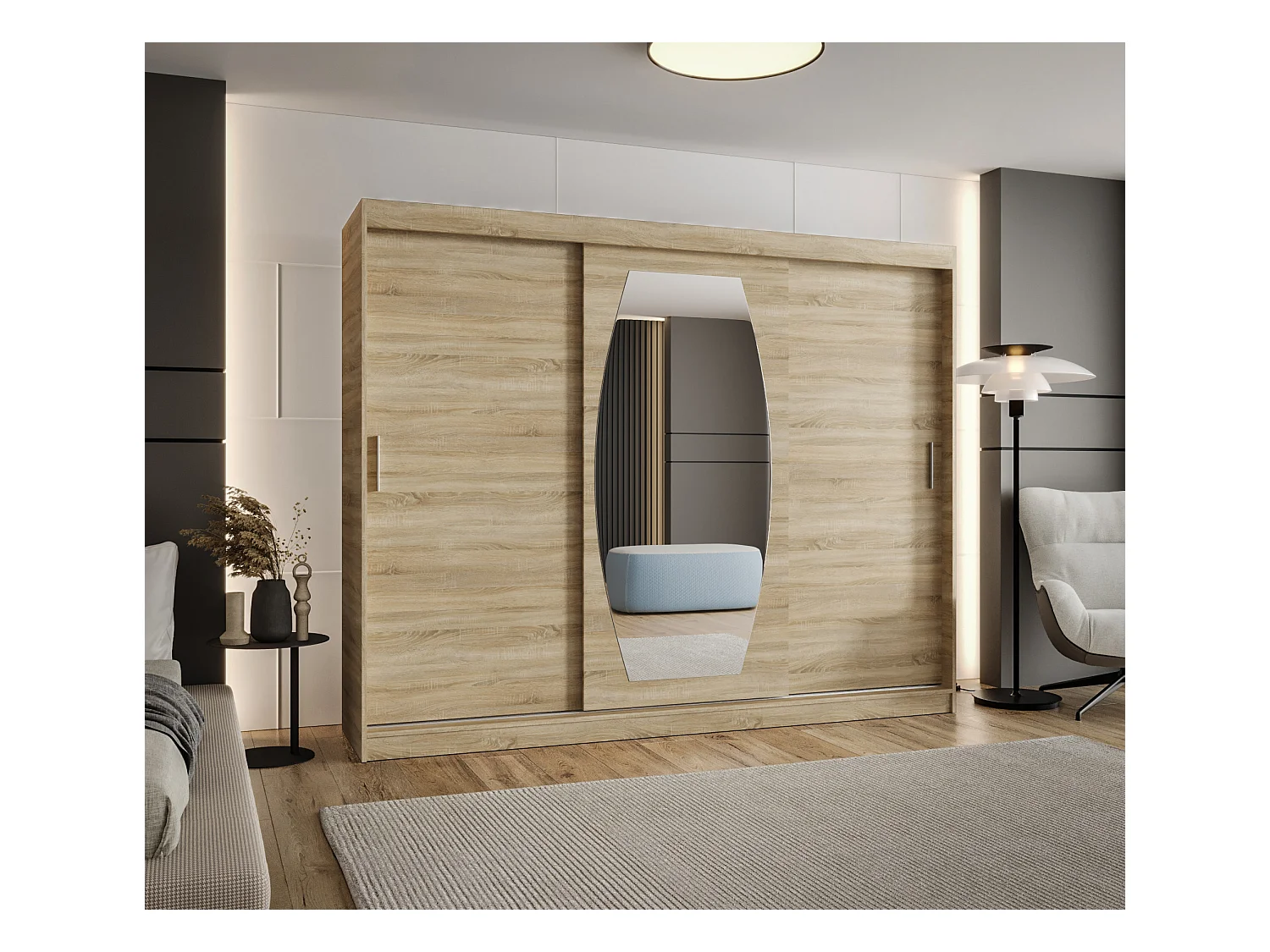 Armoire Rossa À Portes Coulissantes 200/250/62 3 portes (Sonoma)