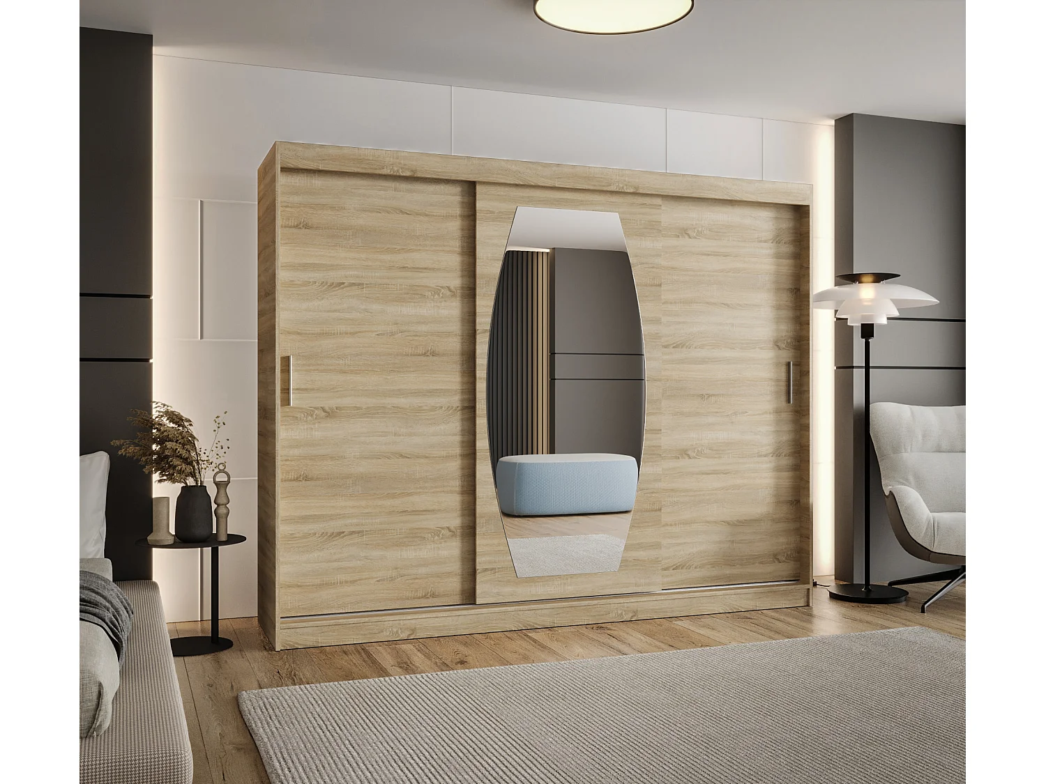 Armoire Rossa À Portes Coulissantes 200/250/62 3 portes (Sonoma)