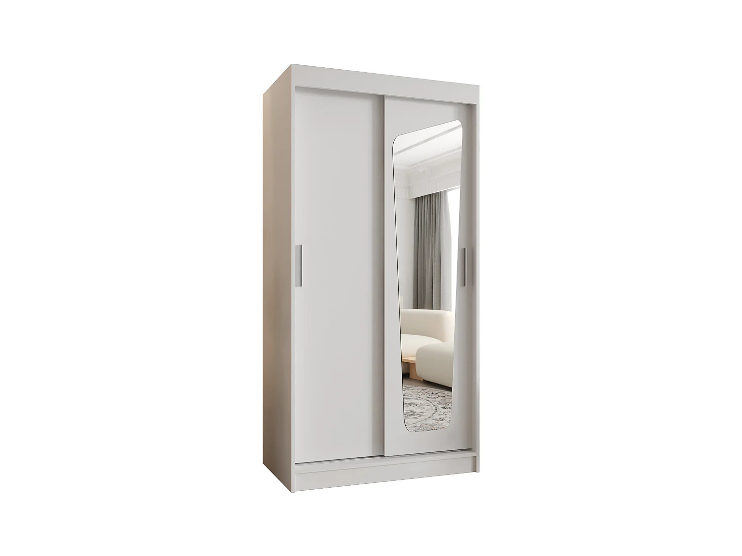 Armoire Moka À Portes Coulissantes 200/100/62 2 portes (Blanc)