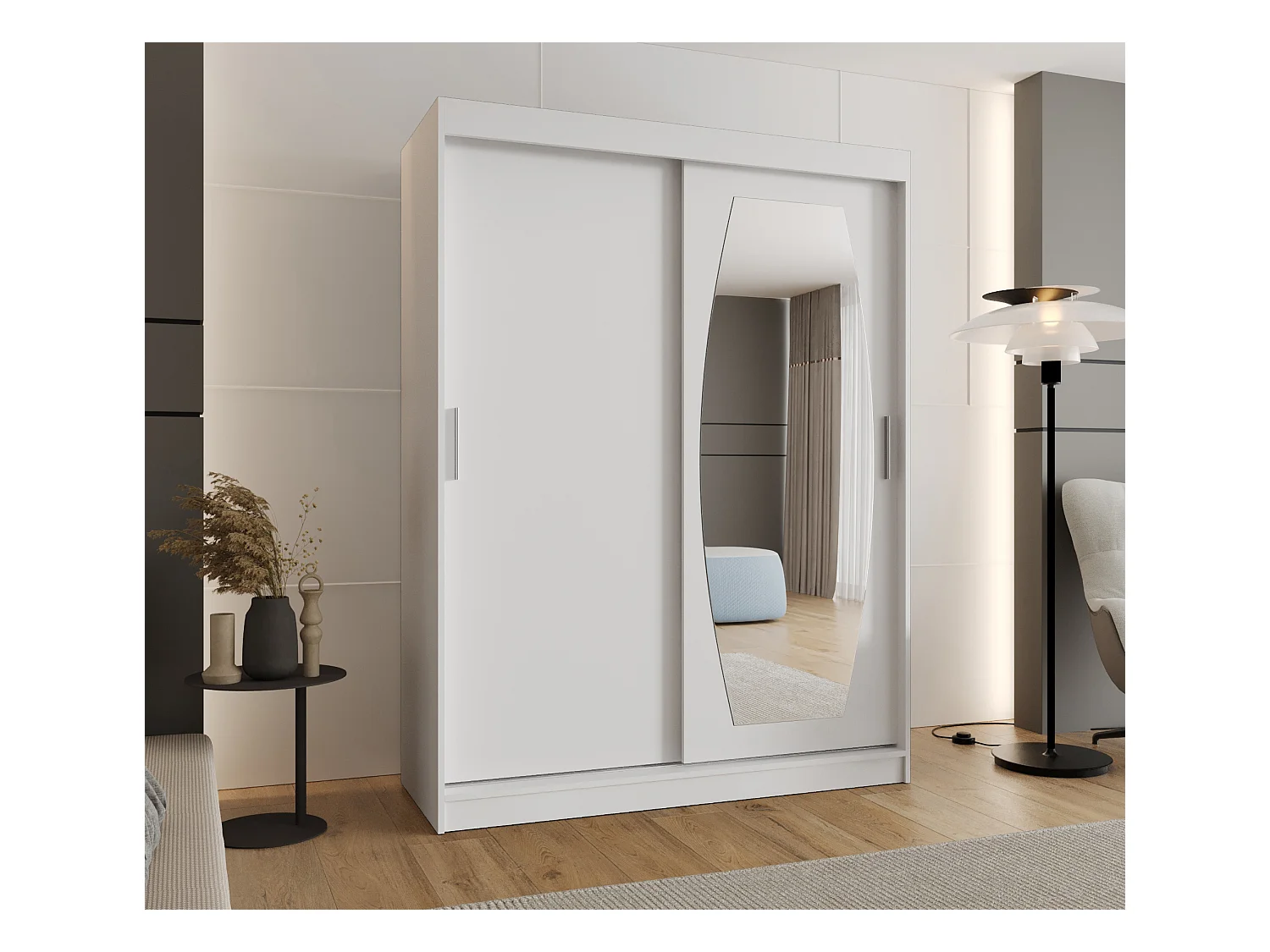 Armoire Rossa À Portes Coulissantes 200/150/62 2 portes (Blanc)