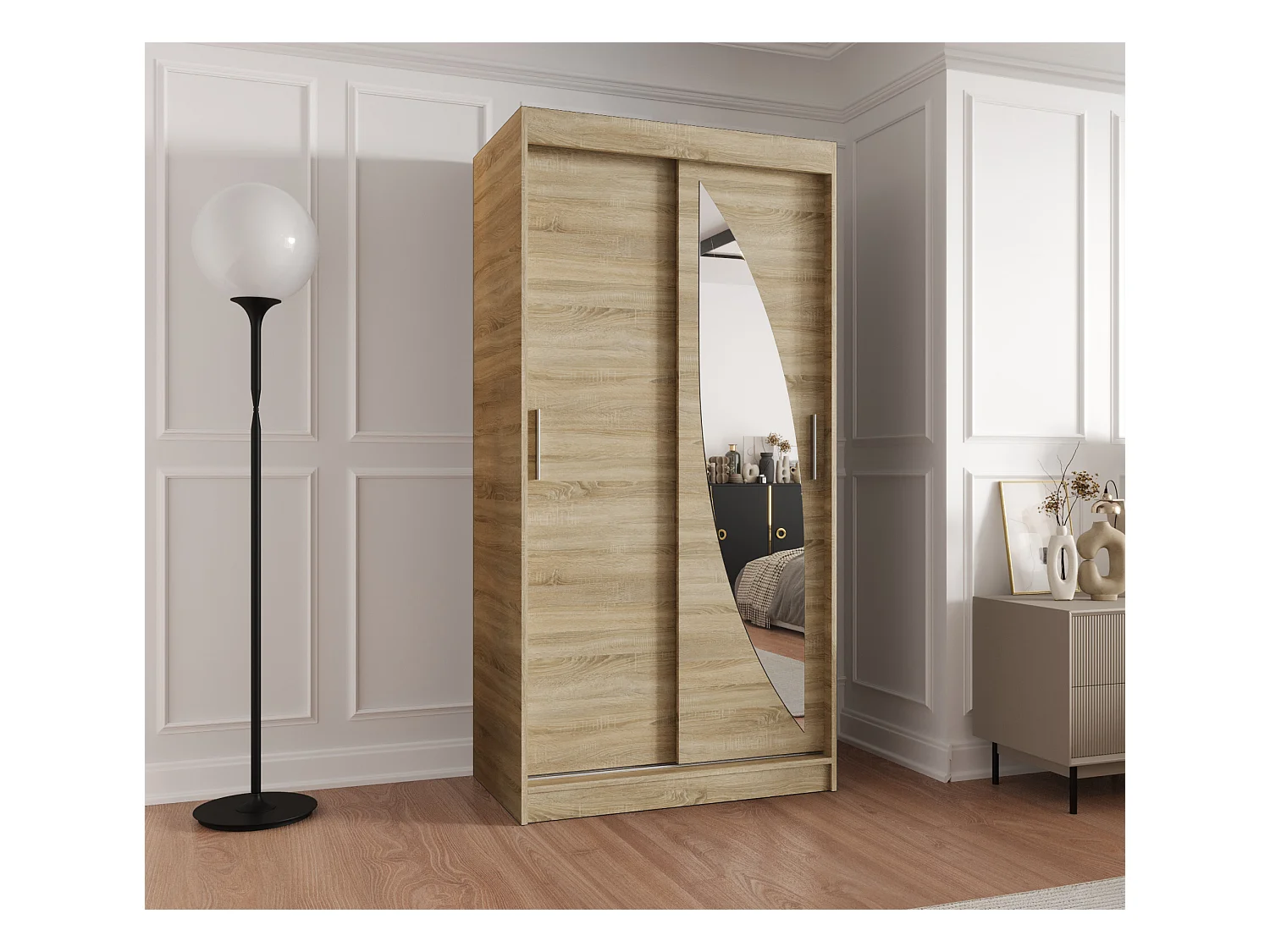 Armoire Milo À Portes Coulissantes 200/100/62 2 portes (Sonoma)