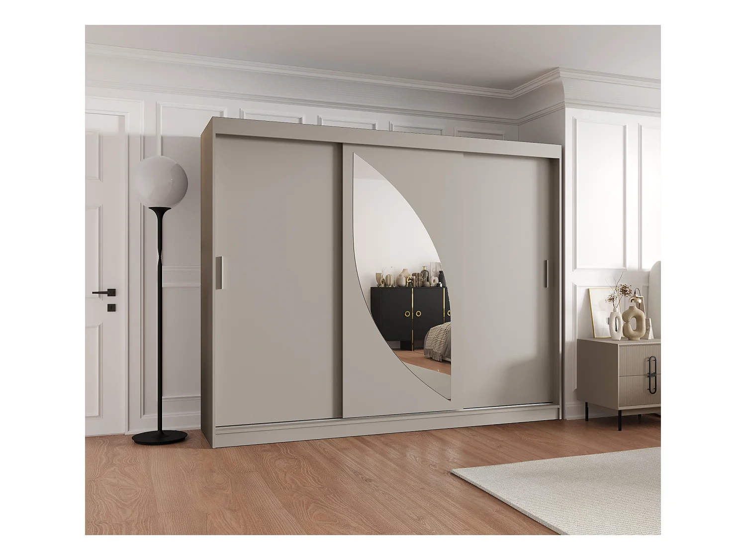 Armoire Milo À Portes Coulissantes 200/250/62 3 portes (Cachemire)