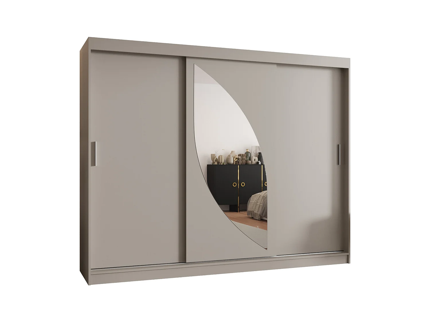 SCHWEBETÜRENSCHRANK MILO 200/250/62 3-Türig (Kaschmir)