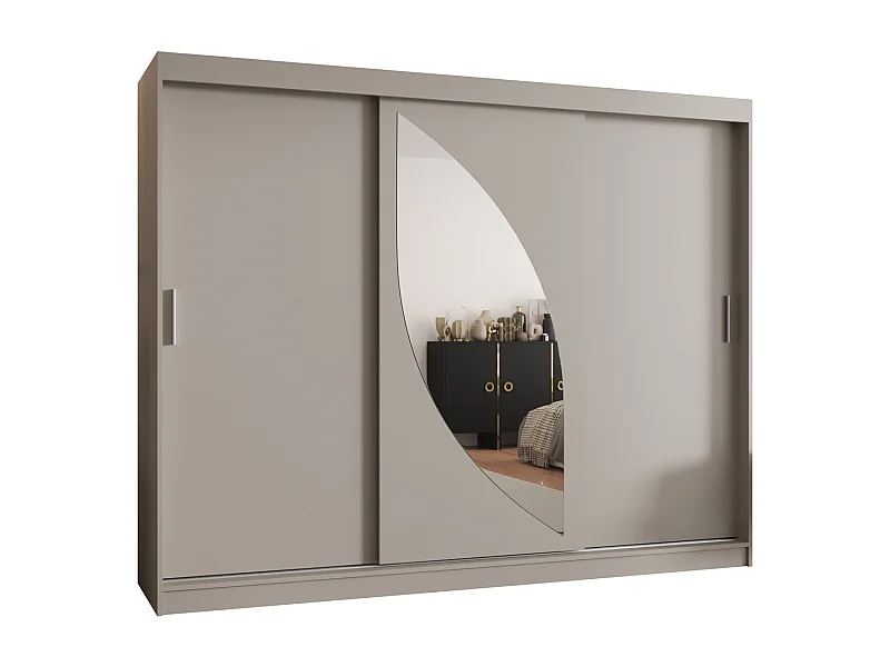 Armadio MILO ad ante scorrevoli 200/250/62 3 porte (cachemire)