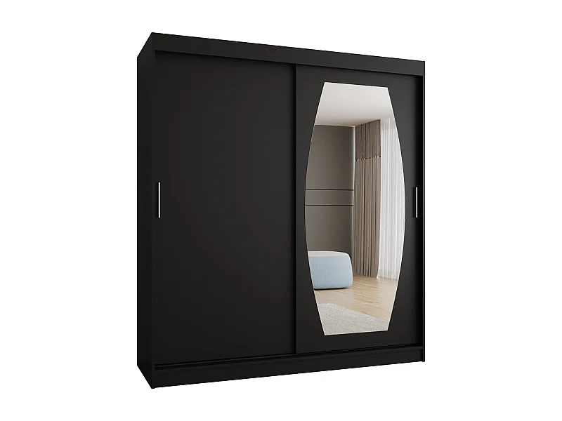 SCHWEBETÜRENSCHRANK ROSSA 200/180/62 2-Türig (Schwarz)