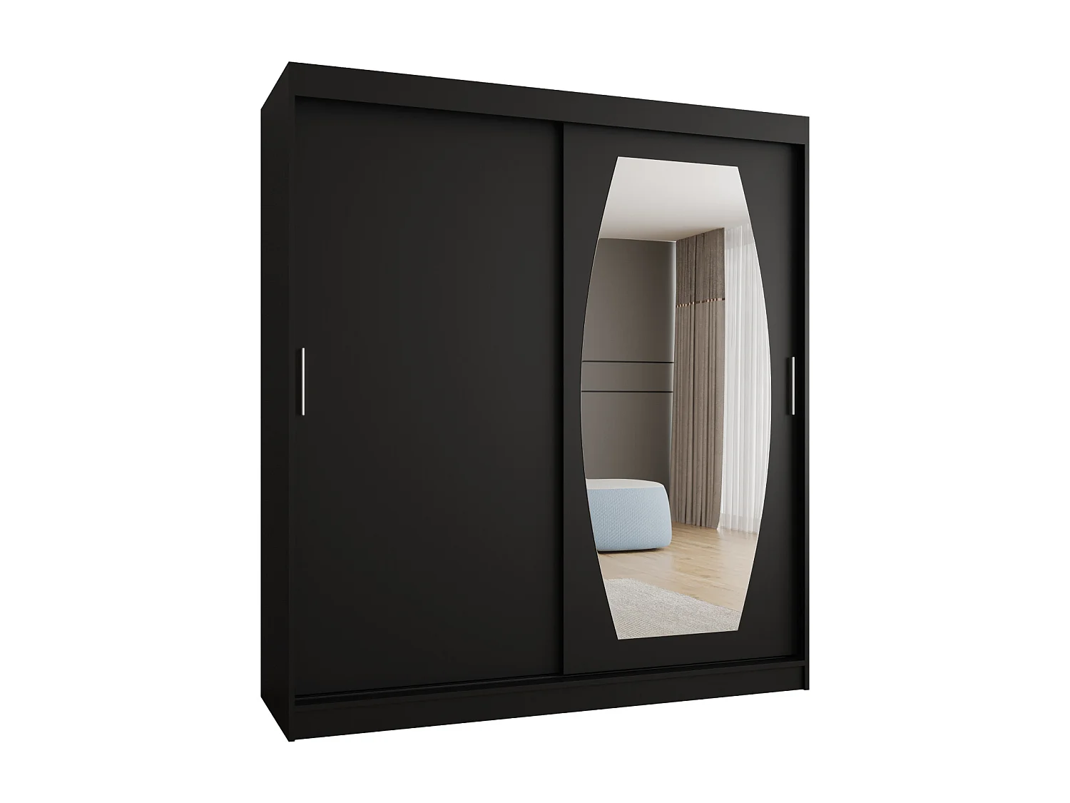 ROSSA kledingkast met schuifdeuren 200/180/62 2 deuren (zwart)