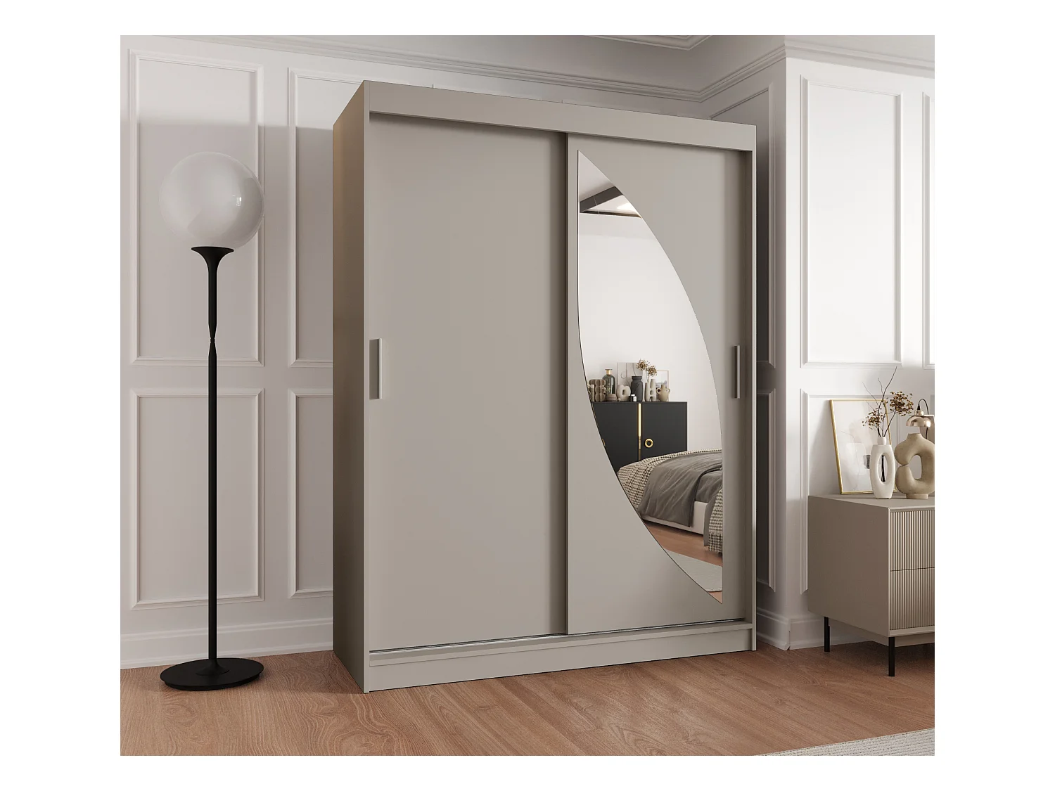 Armoire Milo À Portes Coulissantes 200/150/62 2 portes (Cachemire)