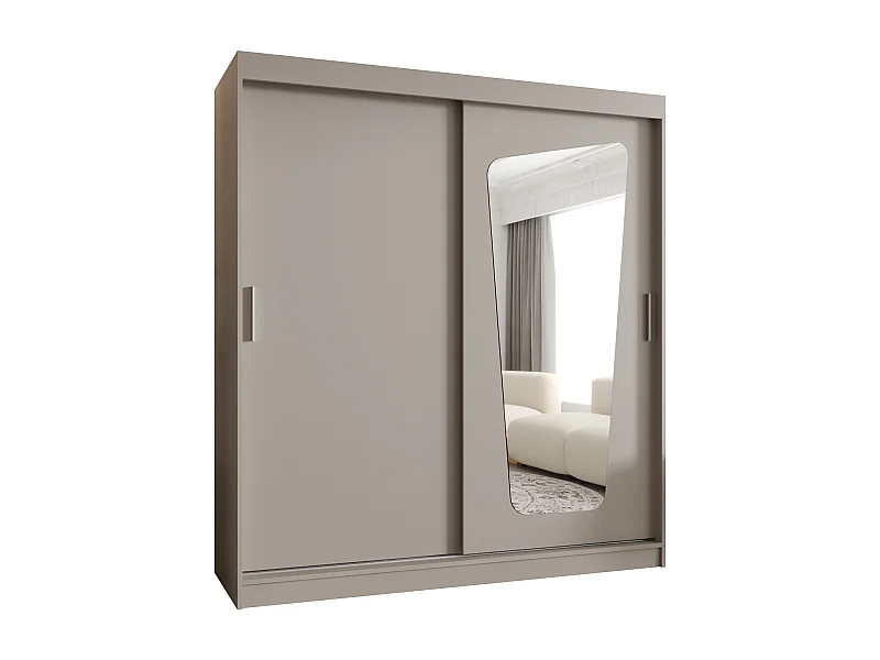 Armoire Moka À Portes Coulissantes 200/180/62 2 portes (Cachemire)