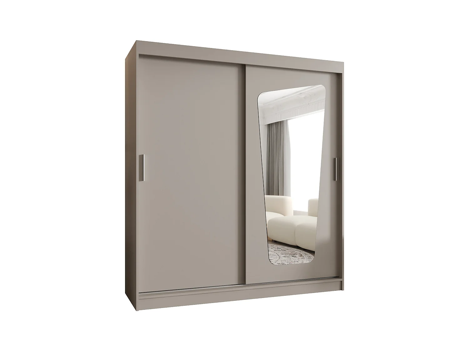 Armoire Moka À Portes Coulissantes 200/180/62 2 portes (Cachemire)