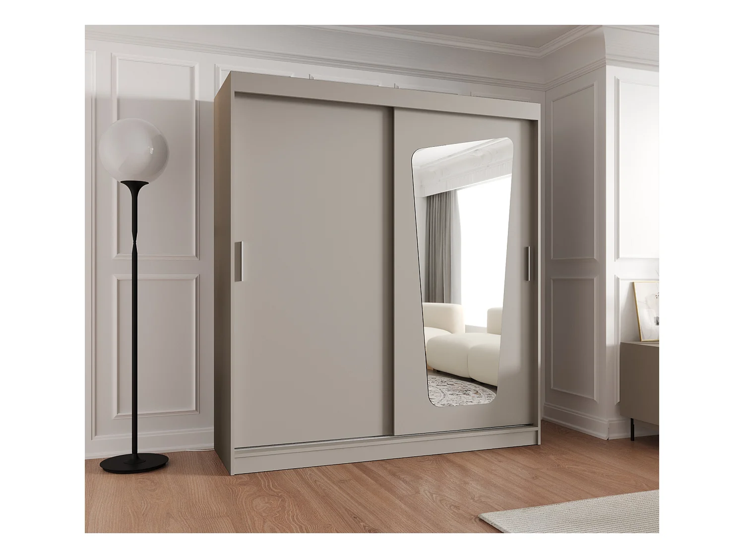 Armoire Moka À Portes Coulissantes 200/180/62 2 portes (Cachemire)