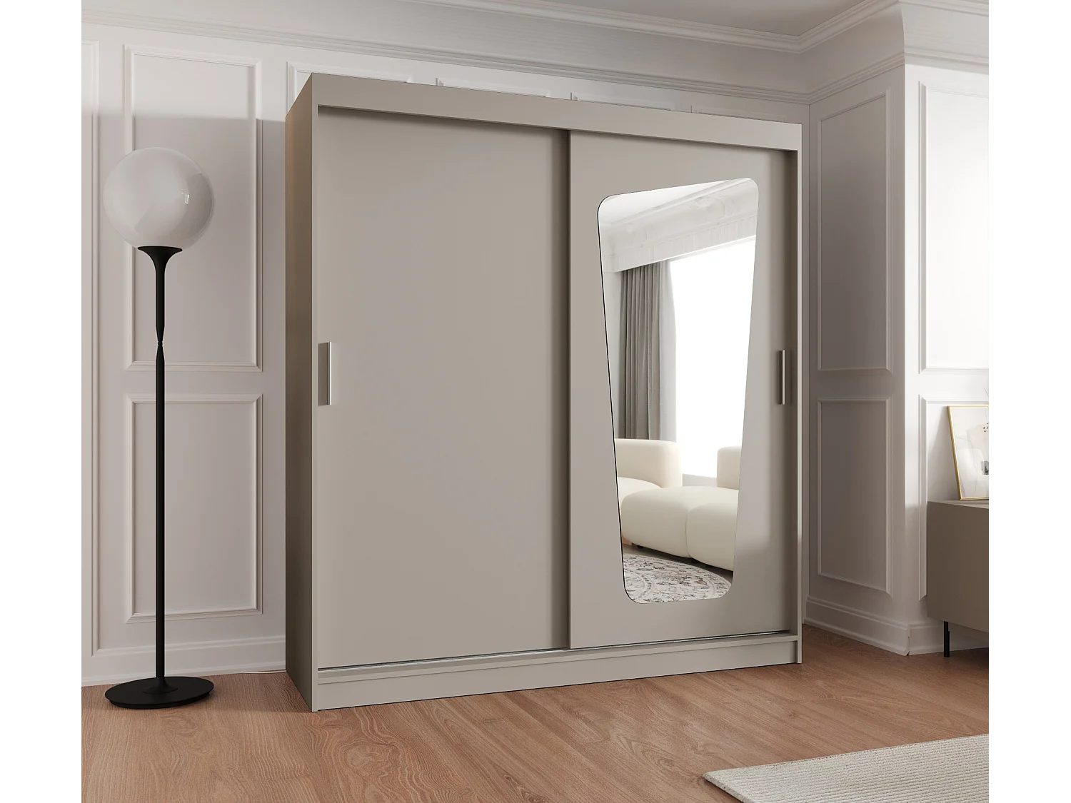 Armoire Moka À Portes Coulissantes 200/180/62 2 portes (Cachemire)