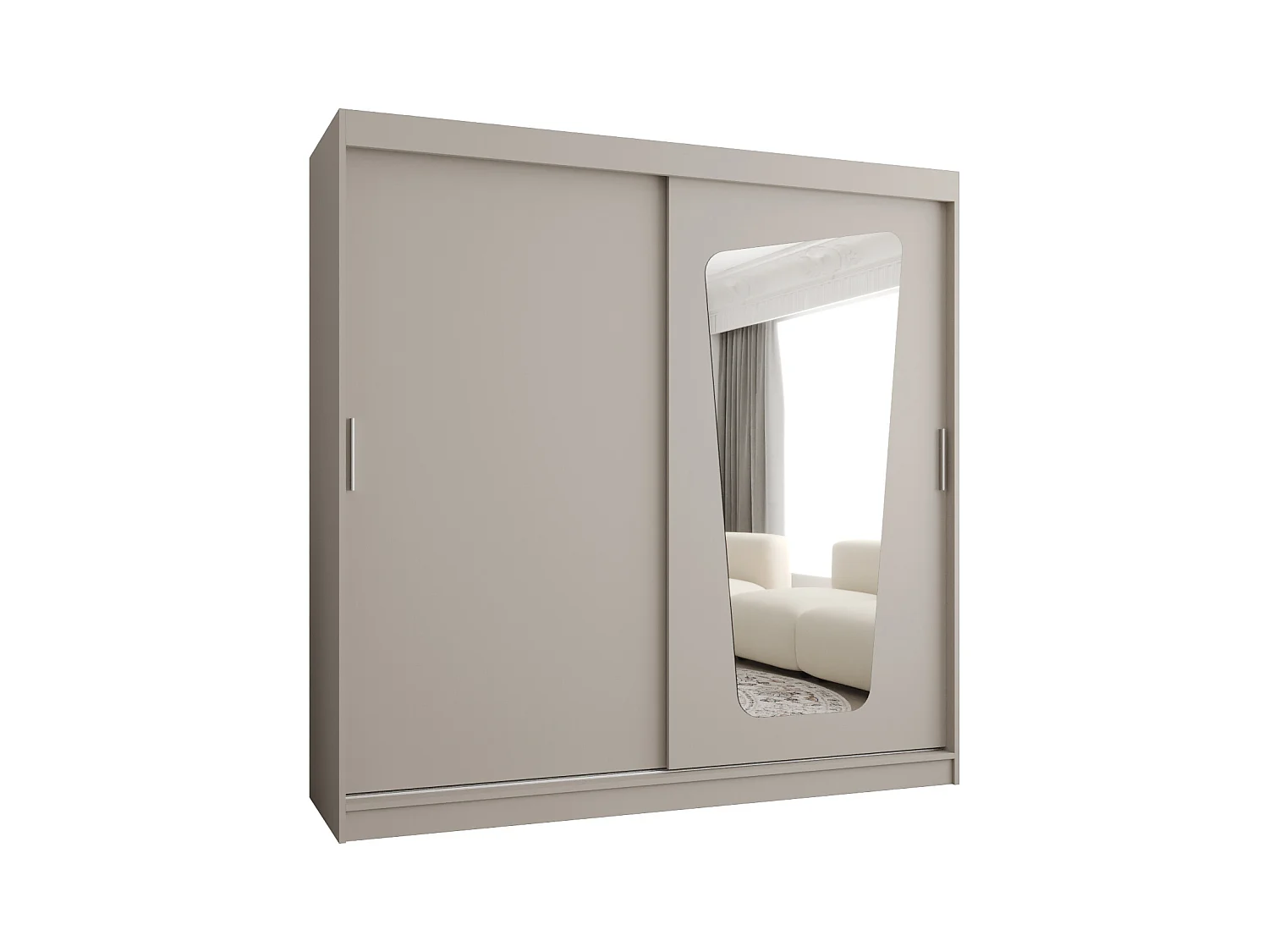 Armoire Moka À Portes Coulissantes 200/200/62 2 portes (Cachemire)