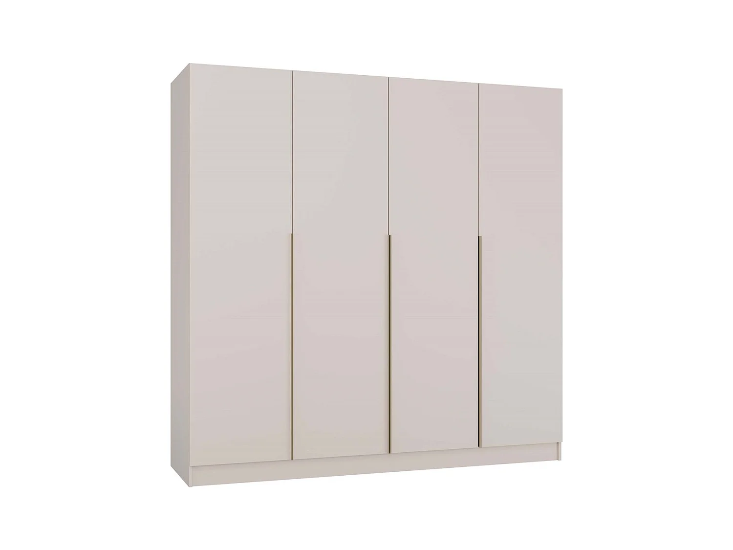 Szafa SENSO 4D | Kaszmir | 200x56,5x200 cm | 4 Drzwi Złote Uchwyty