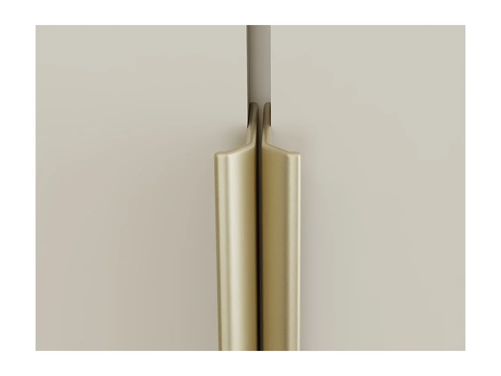 Szafa SENSO 4D | Kaszmir | 200x56,5x200 cm | 4 Drzwi Złote Uchwyty