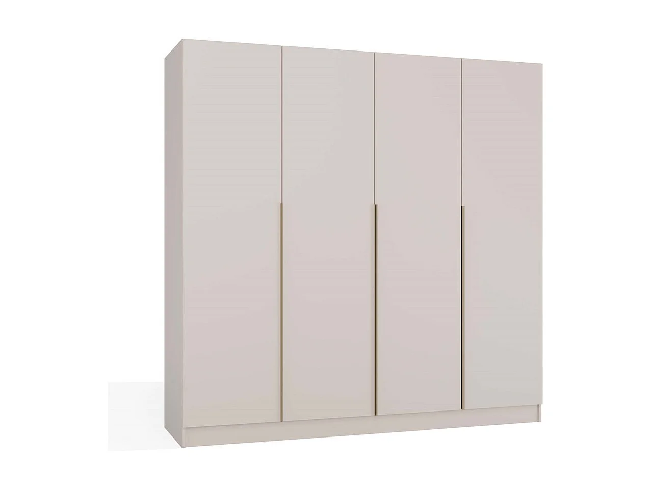 SENSO - Armadio beige cachemire – 4 ante – 200×200 cm – Maniglie dorate – Camera da letto