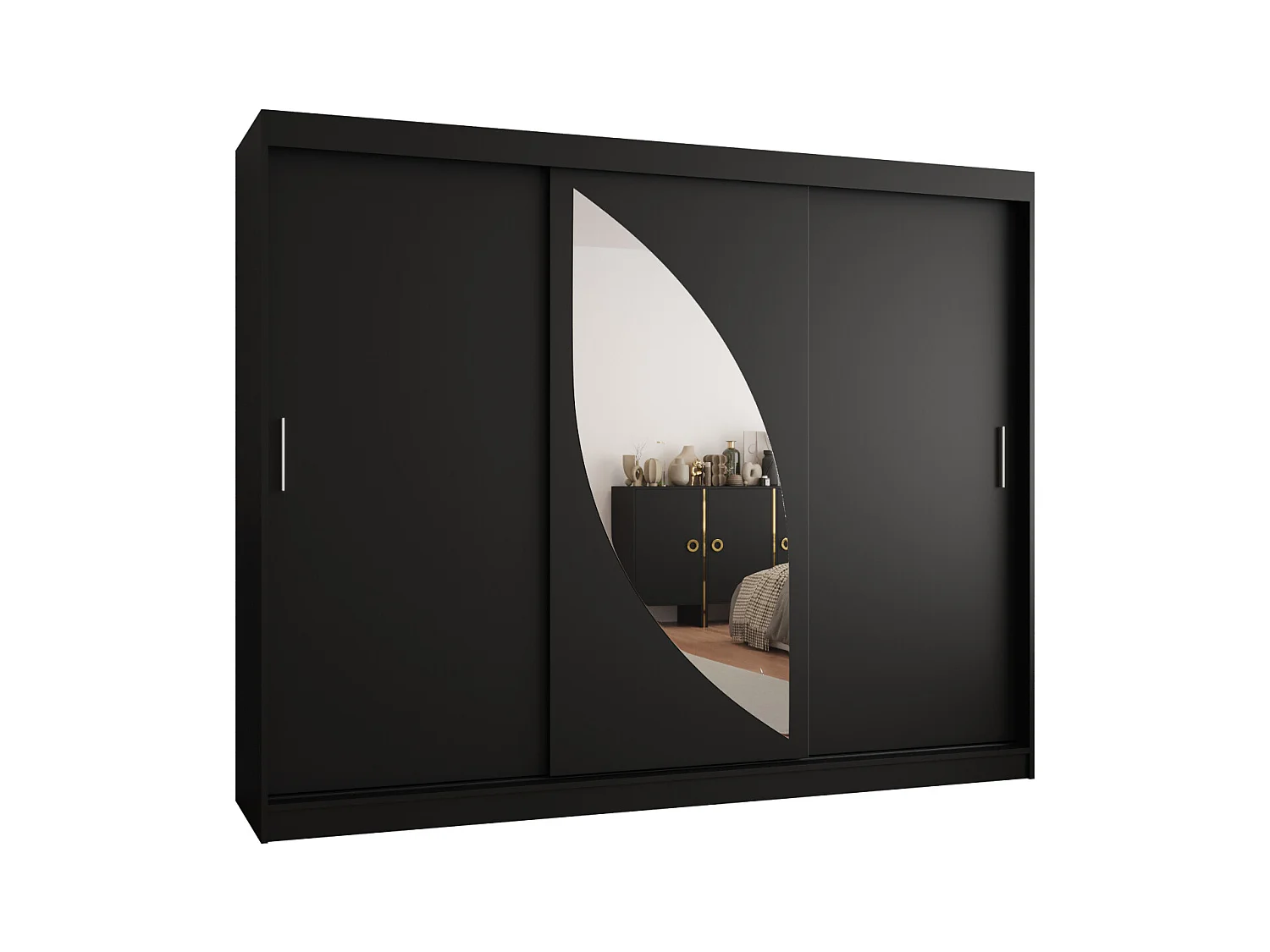 Armoire Milo À Portes Coulissantes 200/250/62 3 portes (Noir)