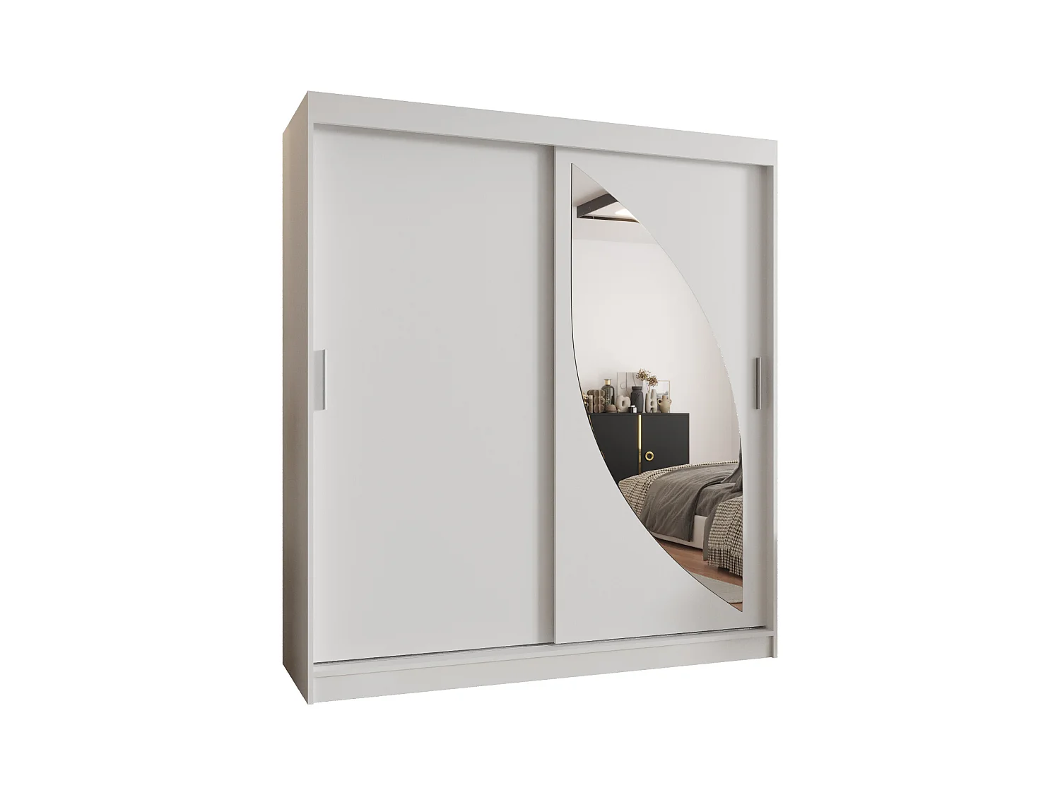 Armoire Milo À Portes Coulissantes 200/180/62 2 portes (Blanc)
