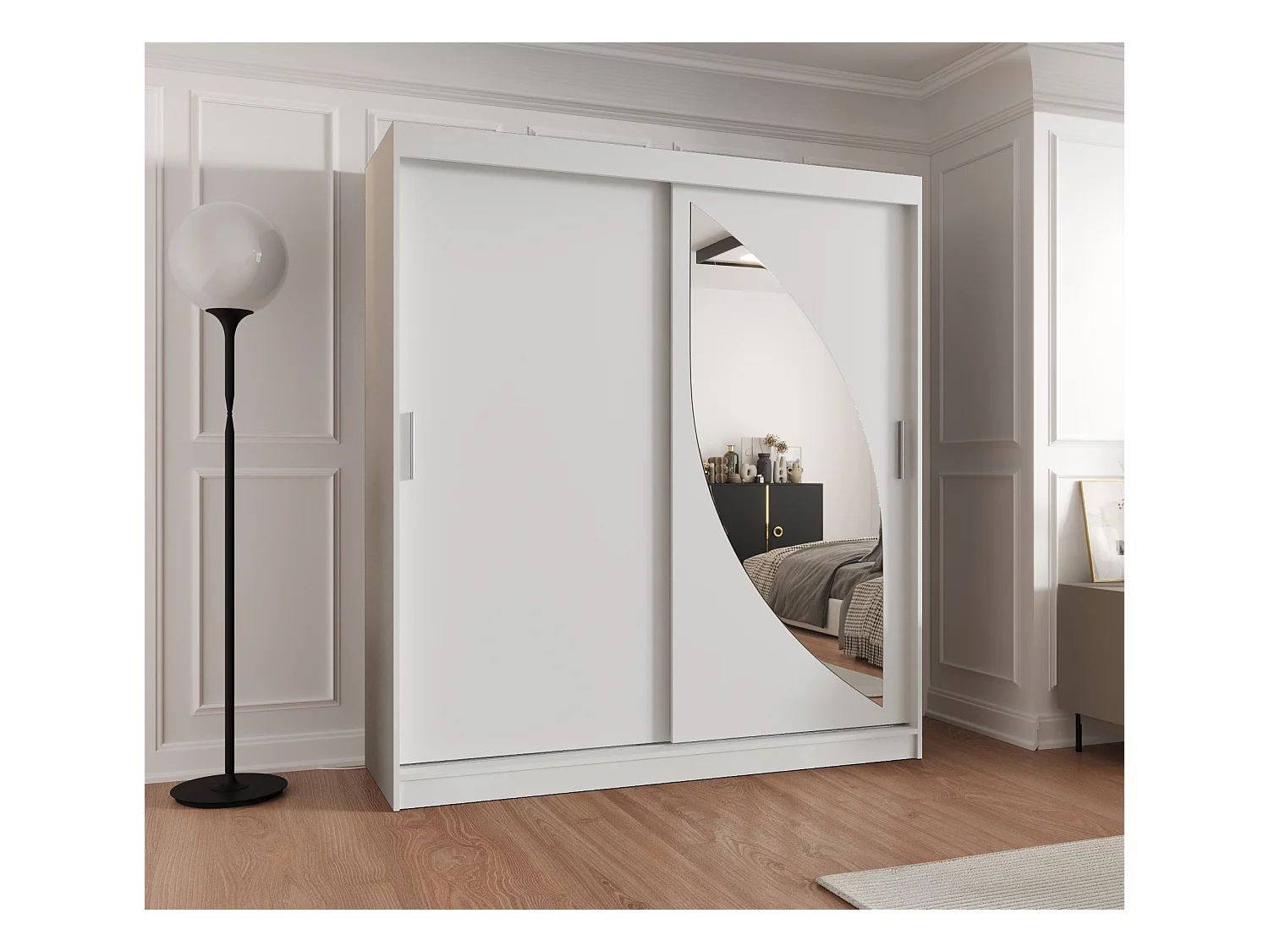 Armoire Milo À Portes Coulissantes 200/180/62 2 portes (Blanc)
