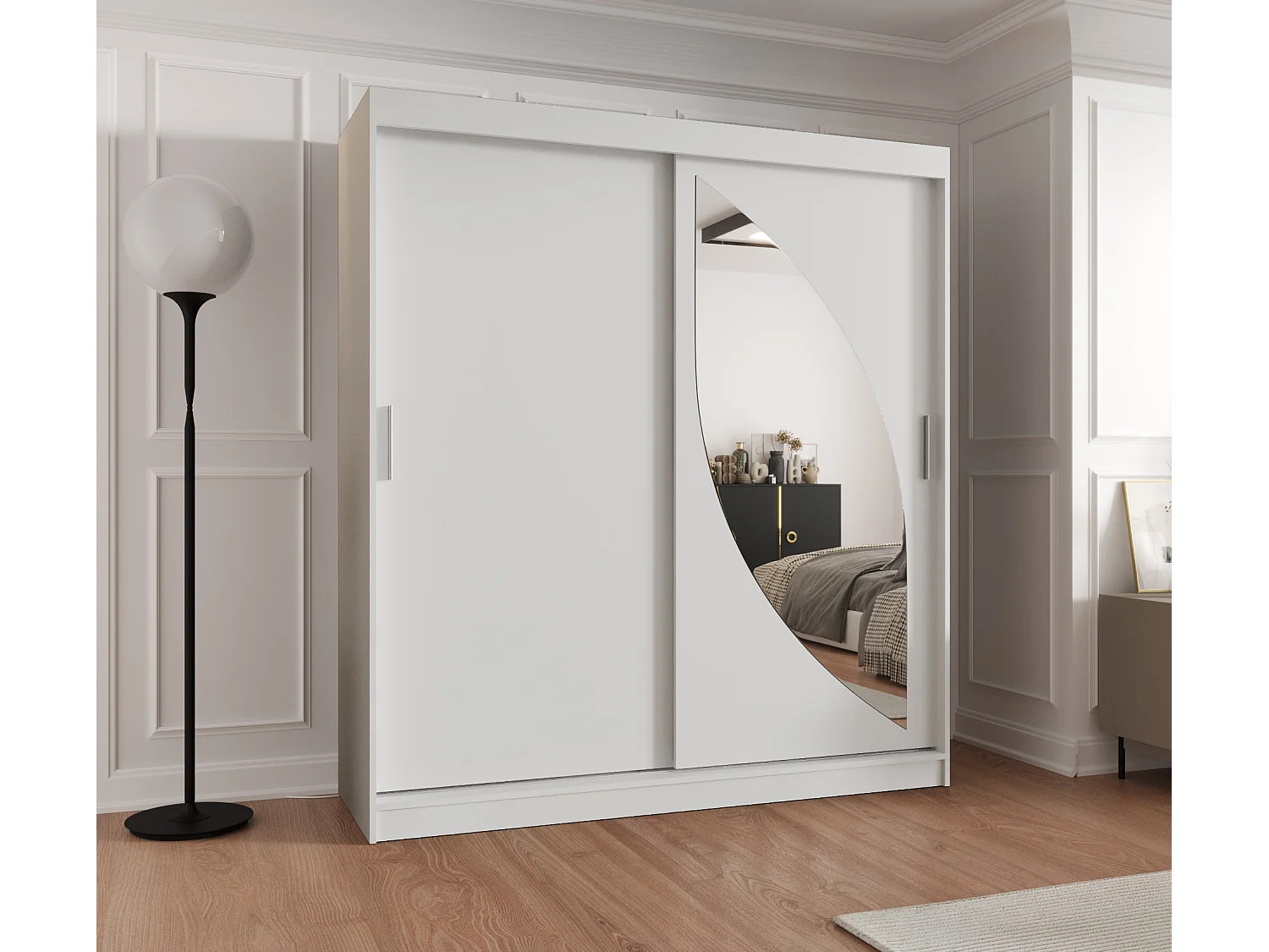 MILO kledingkast met schuifdeuren 200/180/62 2 deuren (wit)