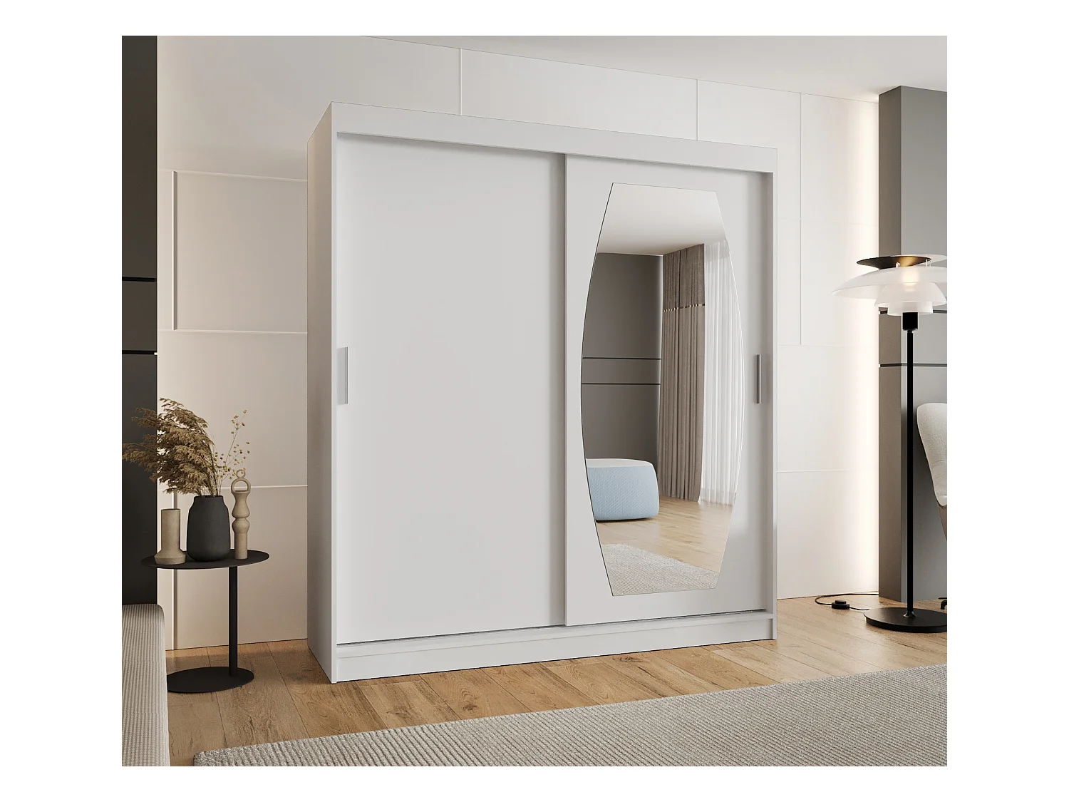 Armoire Rossa À Portes Coulissantes 200/180/62 2 portes (Blanc)