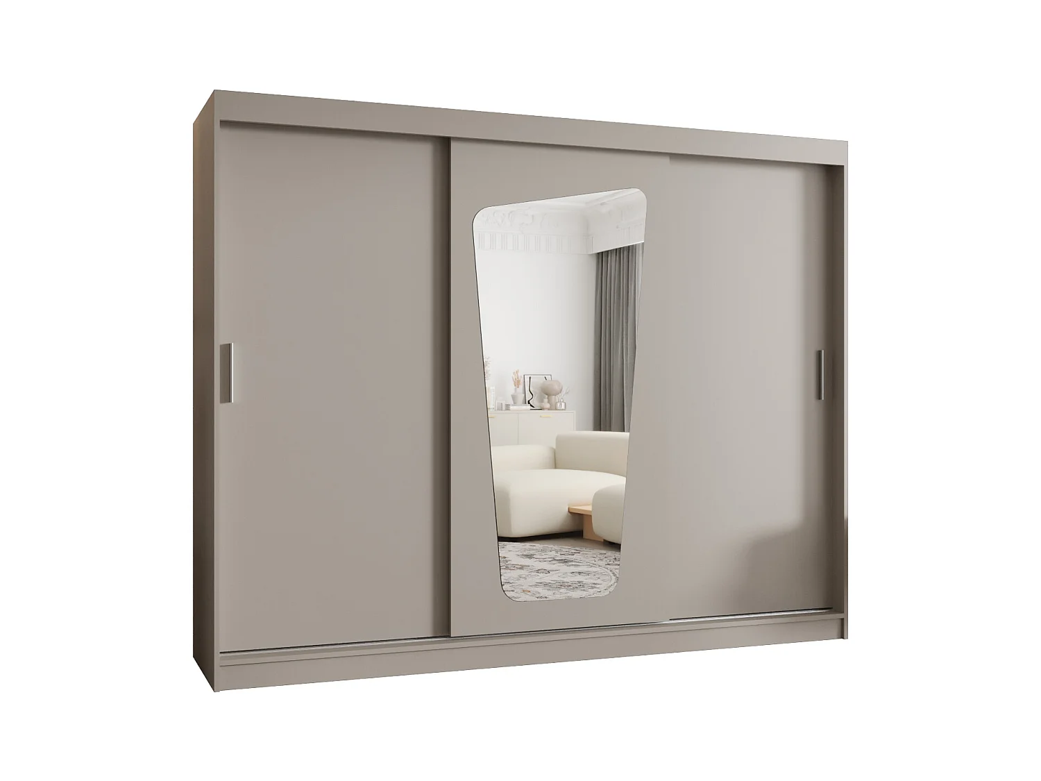 Armoire Moka À Portes Coulissantes 200/250/62 3 portes (Cachemire)