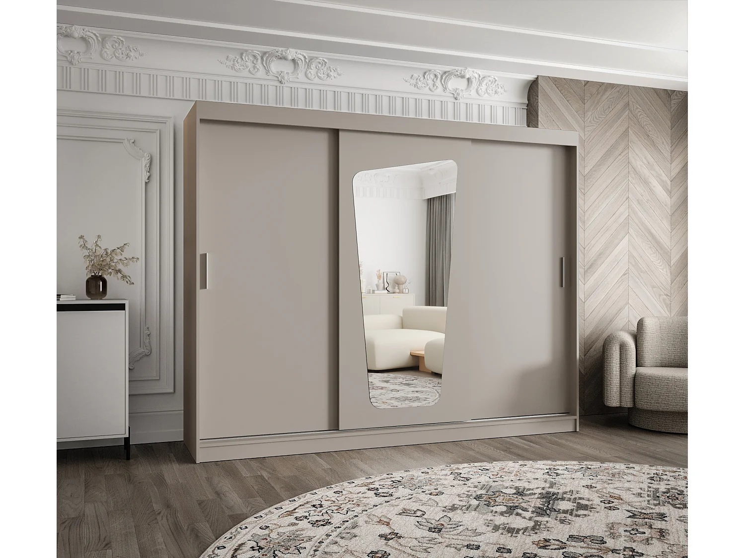 Armario MOKA de puertas correderas 200/250/62 3 puertas (cachemira)