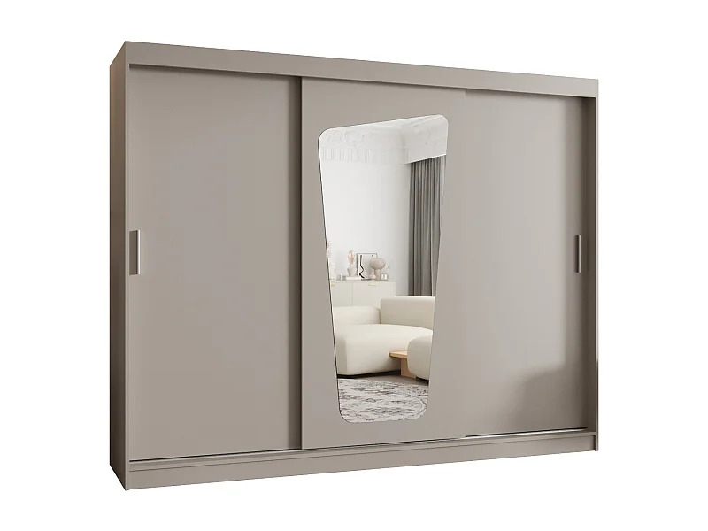 Armoire Moka À Portes Coulissantes 200/250/62 3 portes (Cachemire)