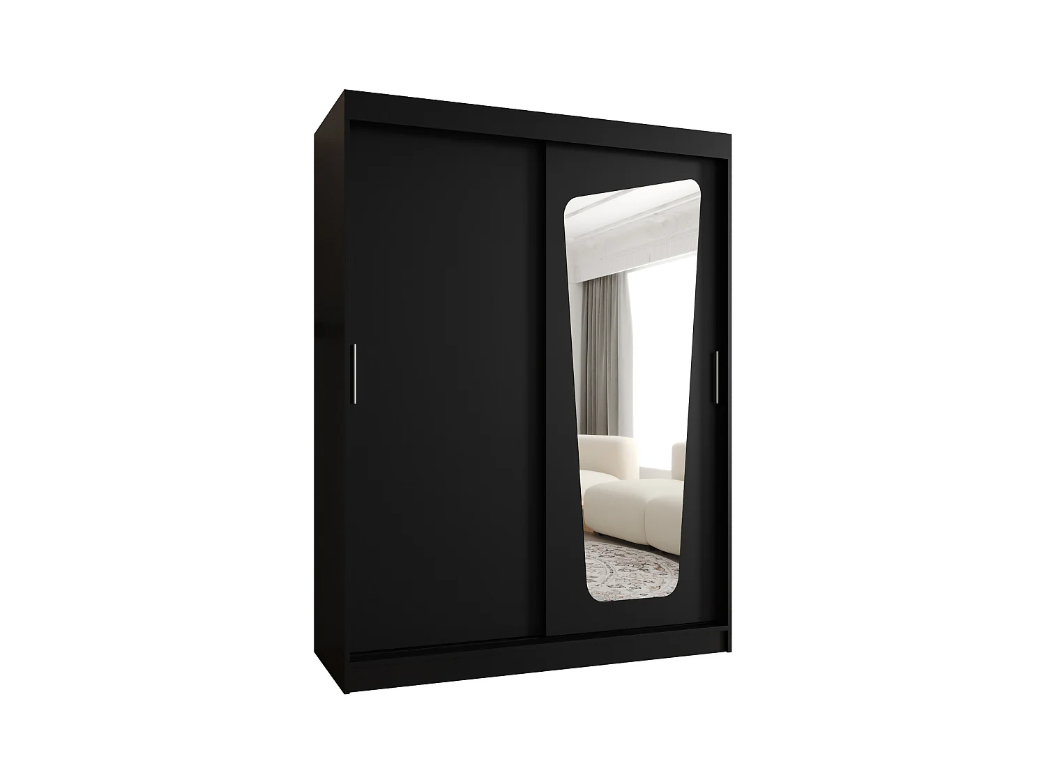 Armoire Moka À Portes Coulissantes 200/150/62 2 portes (Noir)