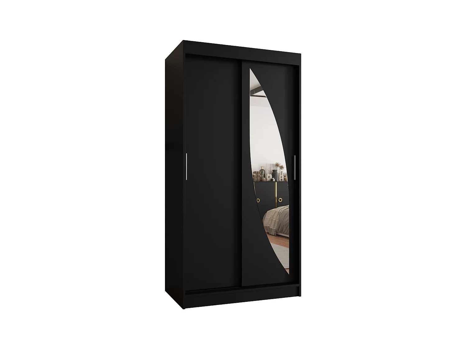 Armoire Milo À Portes Coulissantes 200/100/62 2 portes (Noir)