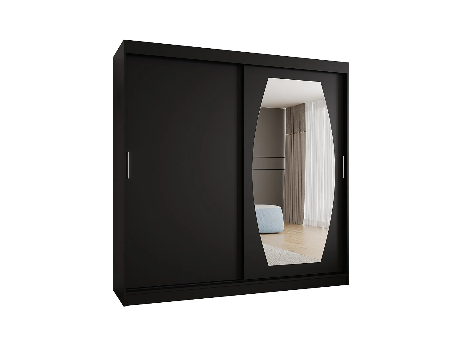 Armoire Rossa À Portes Coulissantes 200/200/62 2 portes (Noir)