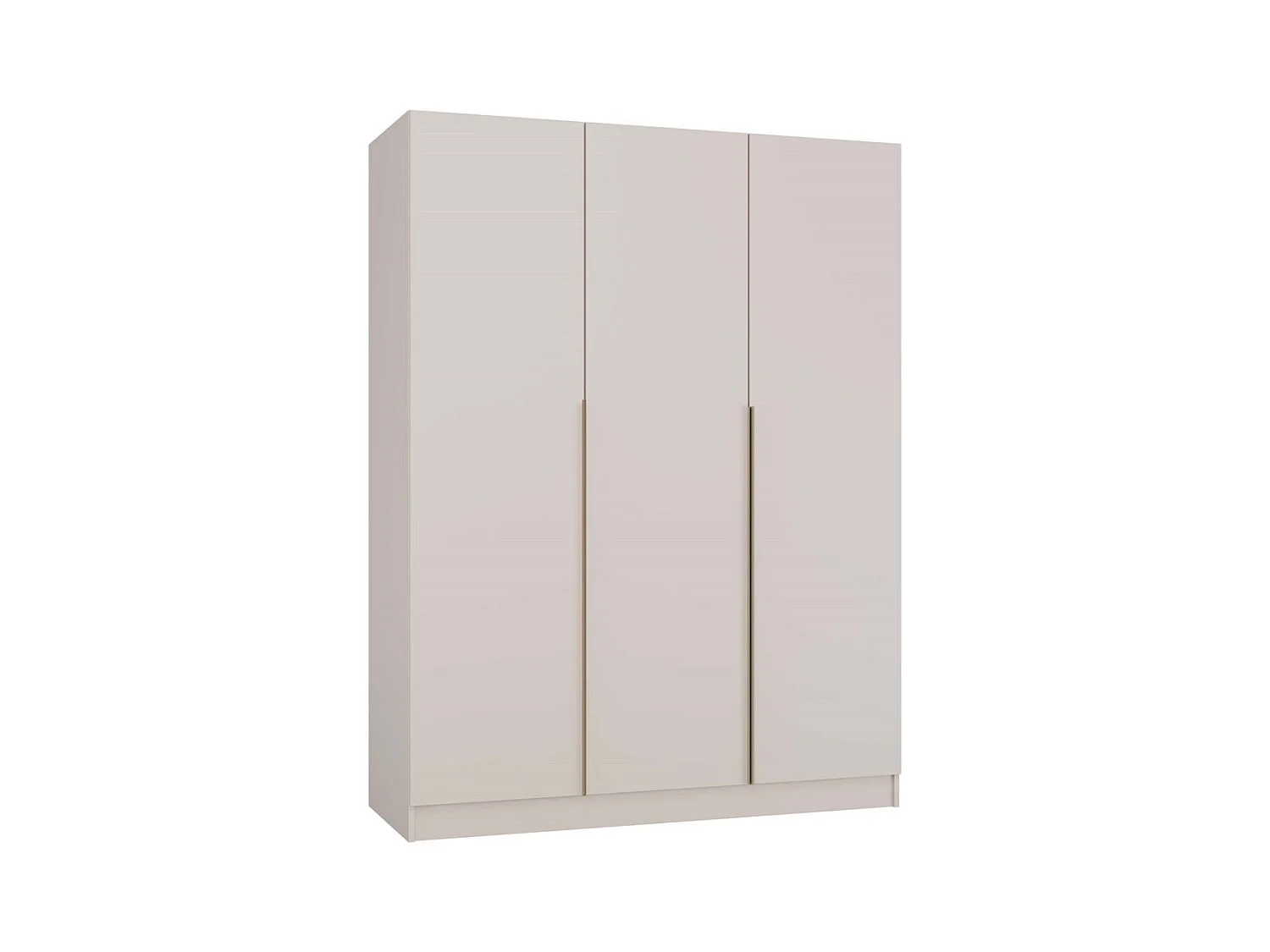 SENSO - Armoire beige cachemire – 3 portes – 150 cm – Poignées dorées – Pour chambre/pièce