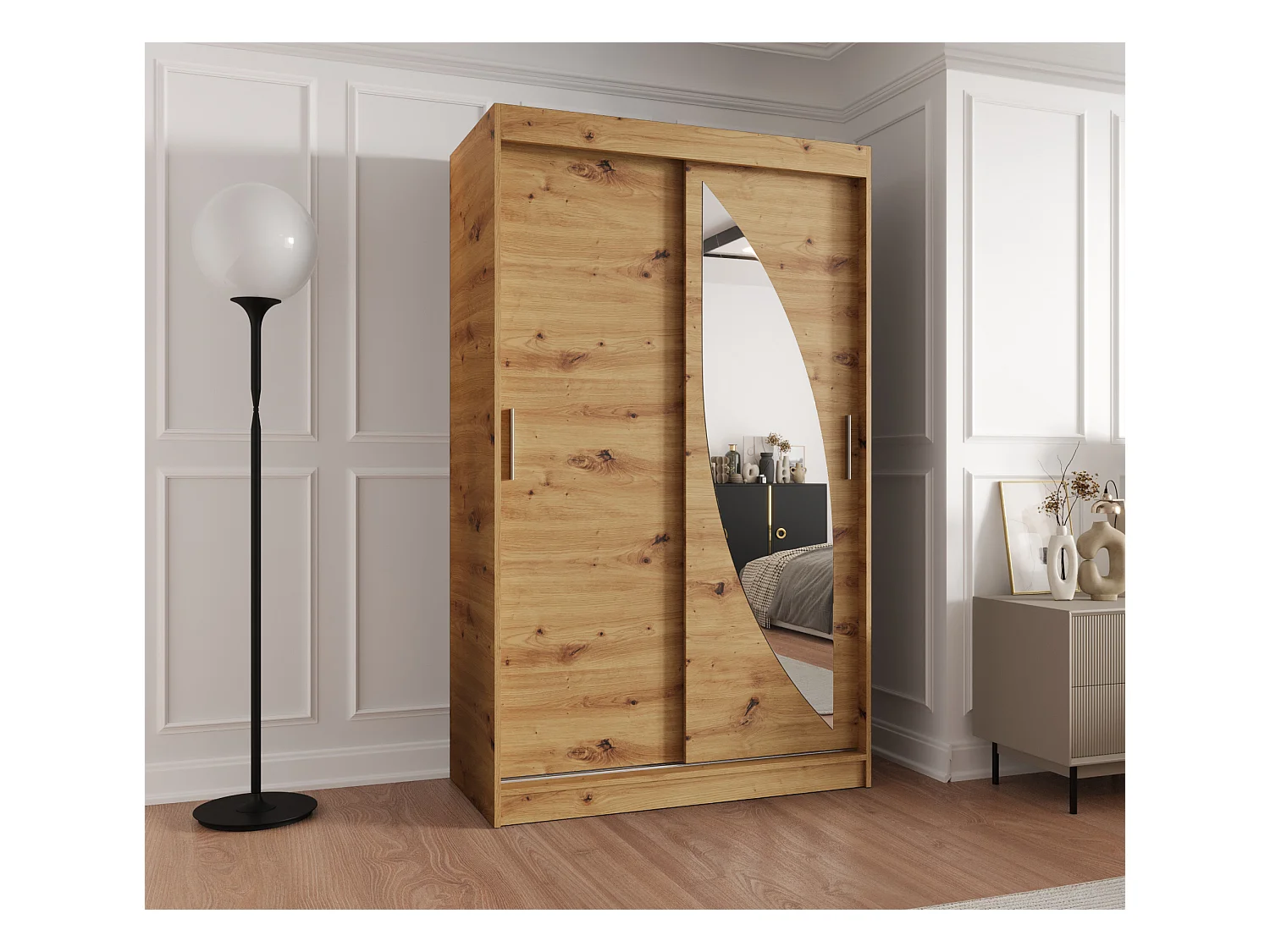 Armoire Milo À Portes Coulissantes 200/120/62 2 portes (Artisan)