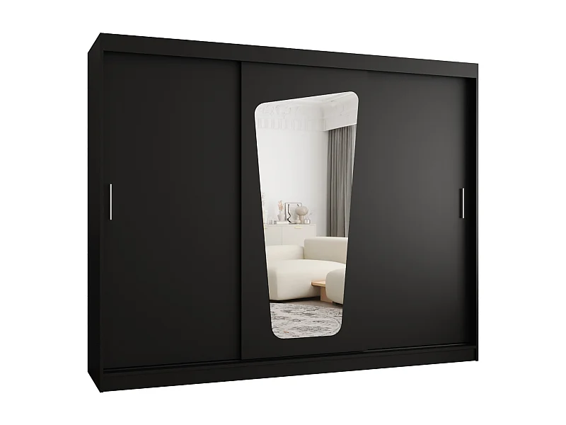 Armoire Moka À Portes Coulissantes 200/250/62 3 portes (Noir)