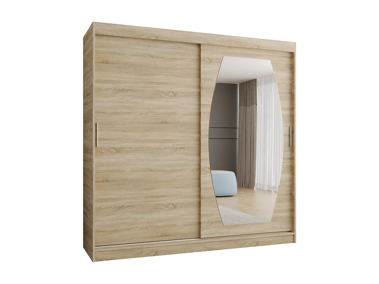 ROSSA kledingkast met schuifdeuren 200/200/62 2 deuren (sonoma)