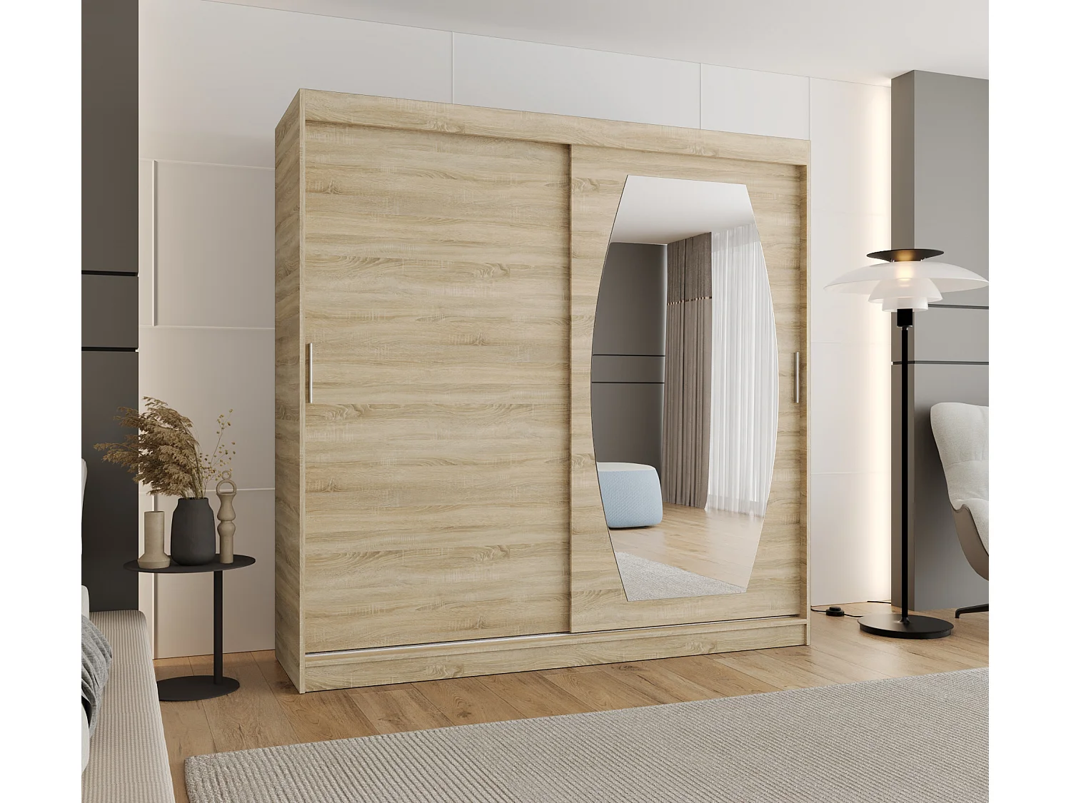 ROSSA kledingkast met schuifdeuren 200/200/62 2 deuren (sonoma)