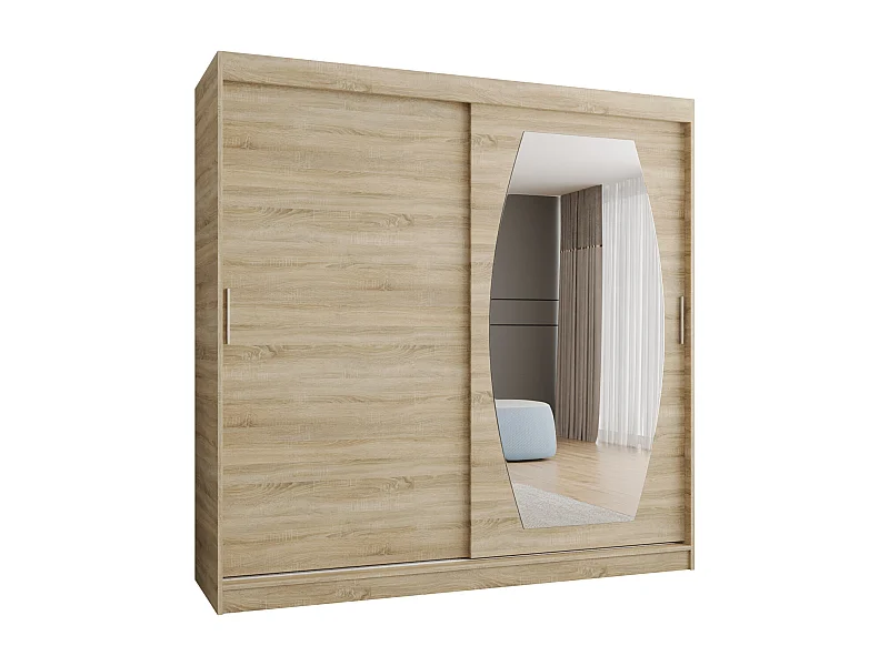 ROSSA kledingkast met schuifdeuren 200/200/62 2 deuren (sonoma)