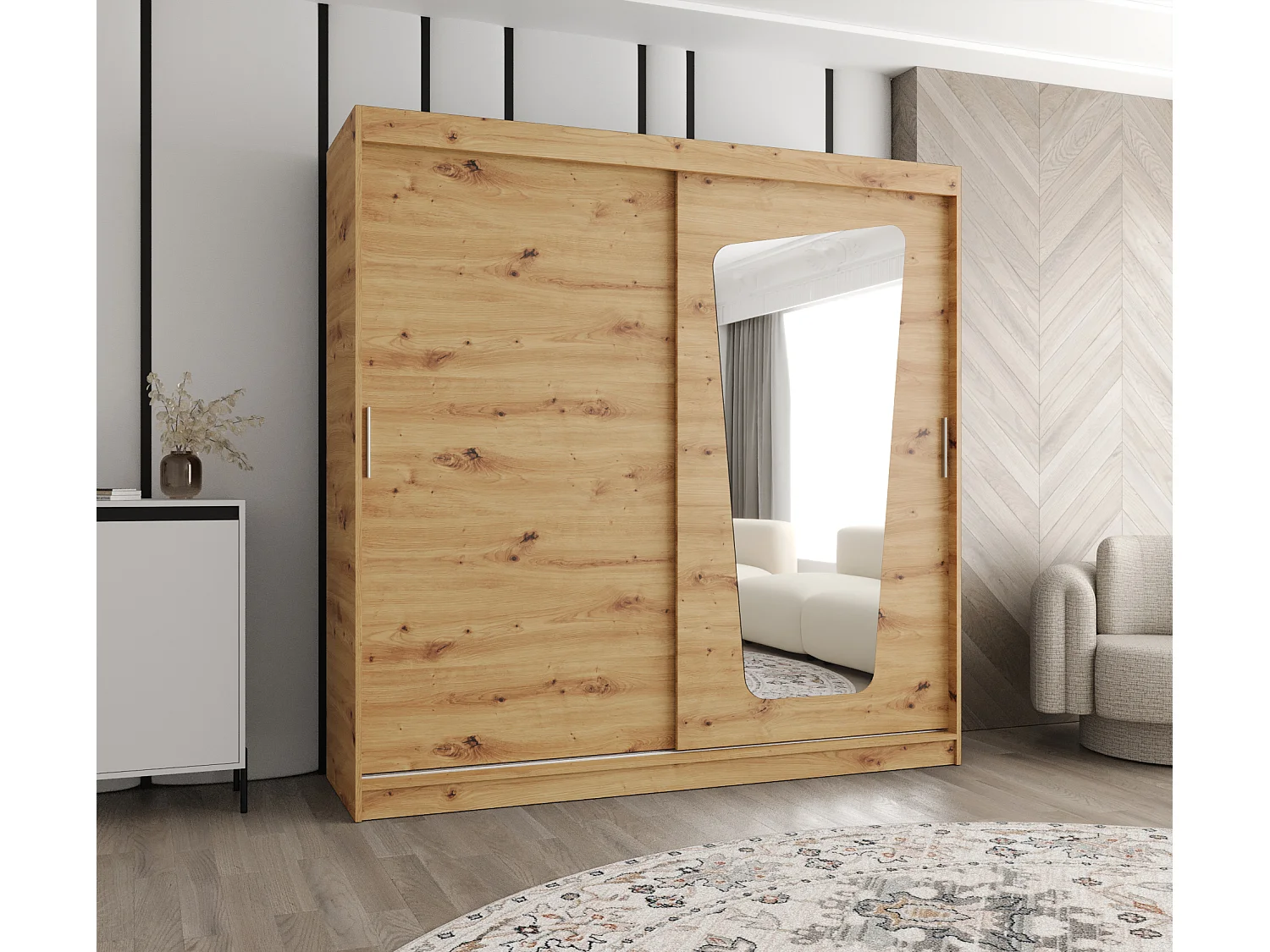 Armoire Moka À Portes Coulissantes 200/200/62 2 portes (Artisan)