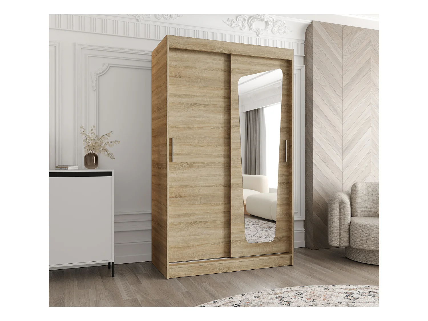 Armoire Moka À Portes Coulissantes 200/120/62 2 portes (Sonoma)